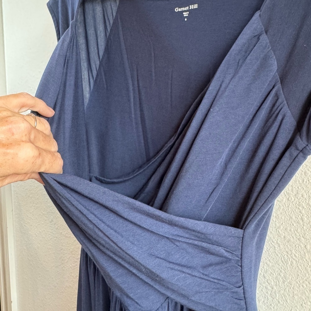 *NWOT* GARNET HILL Faux Wrap Cotton Dress - Picture 6 of 12